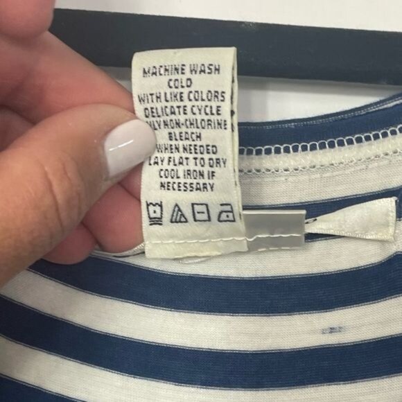 Max Studio Navy & White Striped Tank Maxi Dress Rayon Spandex Blend Size Large - Picture 5 of 6